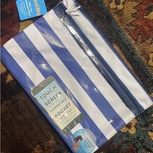 Blue and White Striped Pouch
